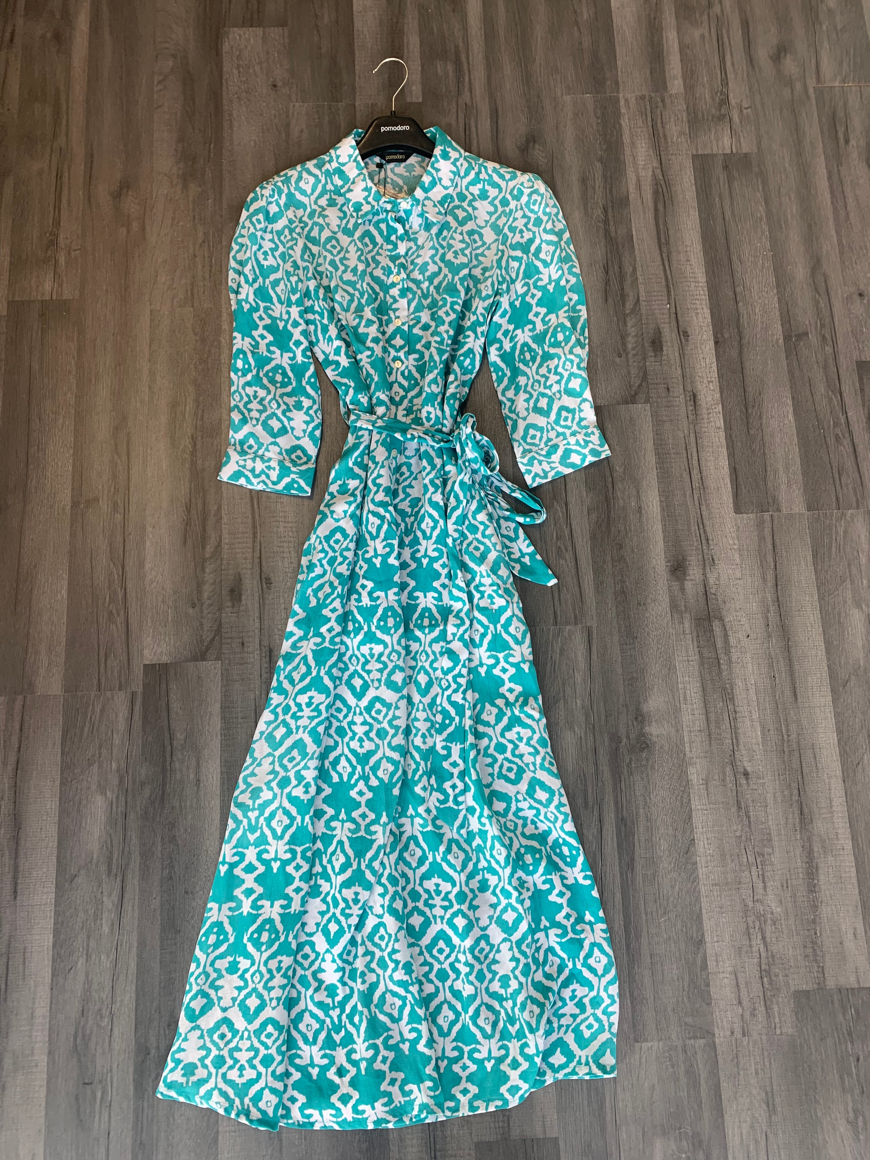 Pomodoro green shirt maxi dress