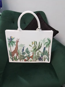 Printed canvas tote bag