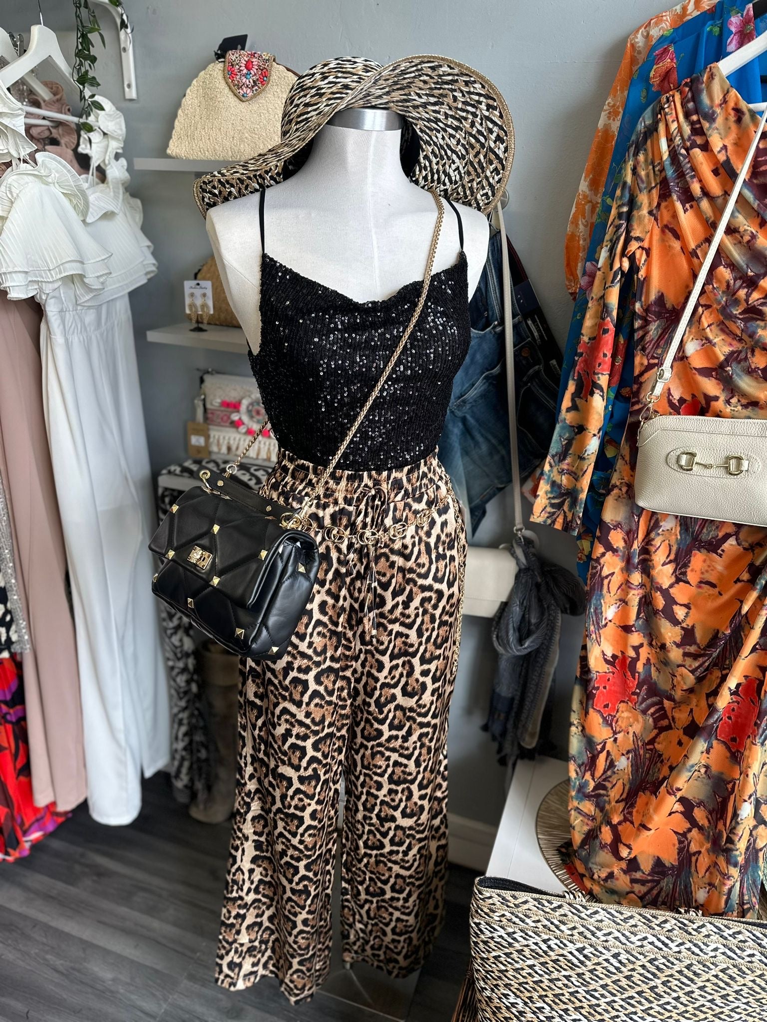 Babez leopard print trousers