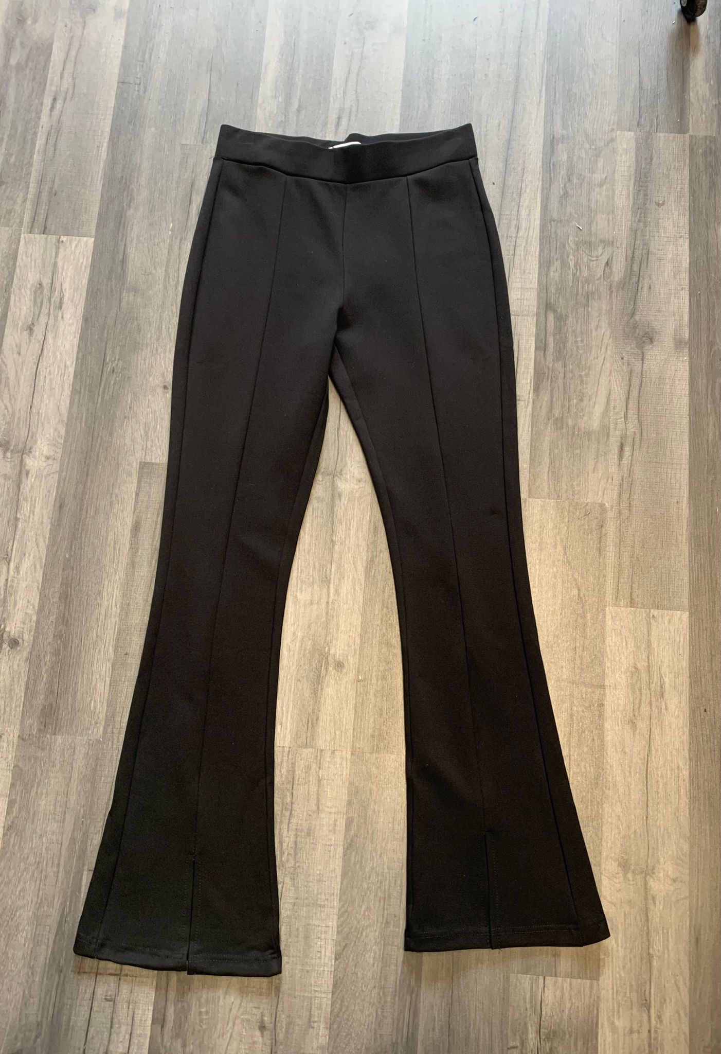 High waist ankle slit flare trousers