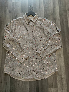 Sequin & pearl grey blouse