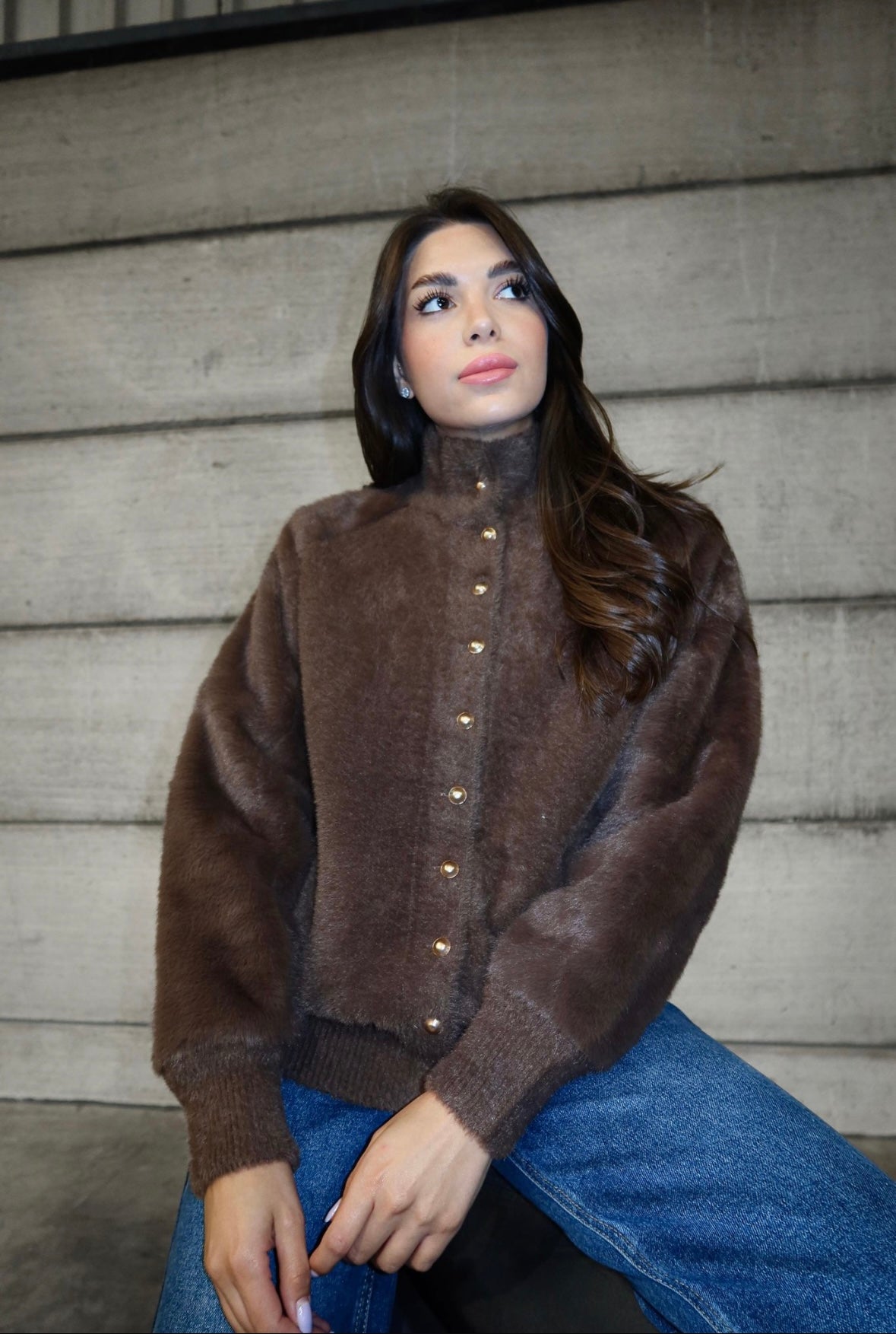 Faux fur jacket