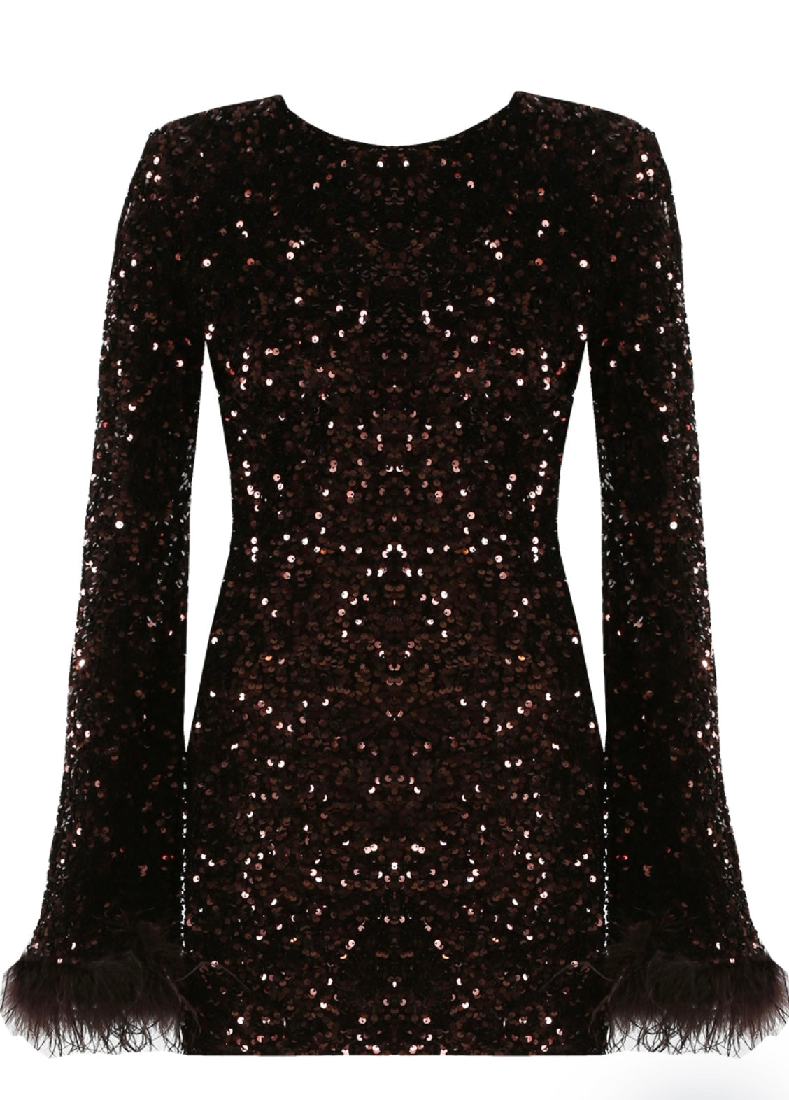 Brown sequin mini dress