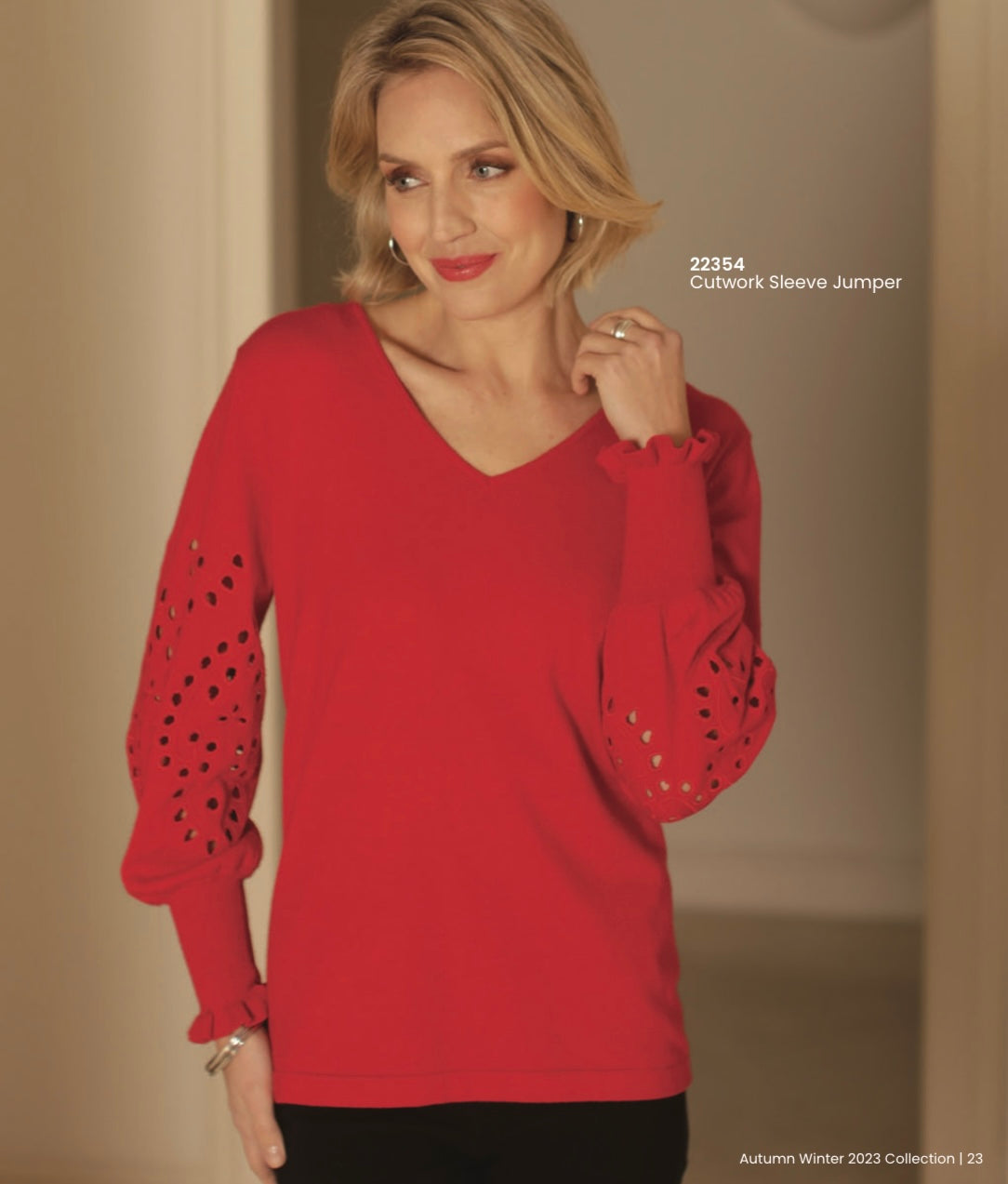 Pomodoro cutwork sleeve jumper