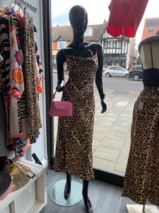 Leopard print cowl neck dress