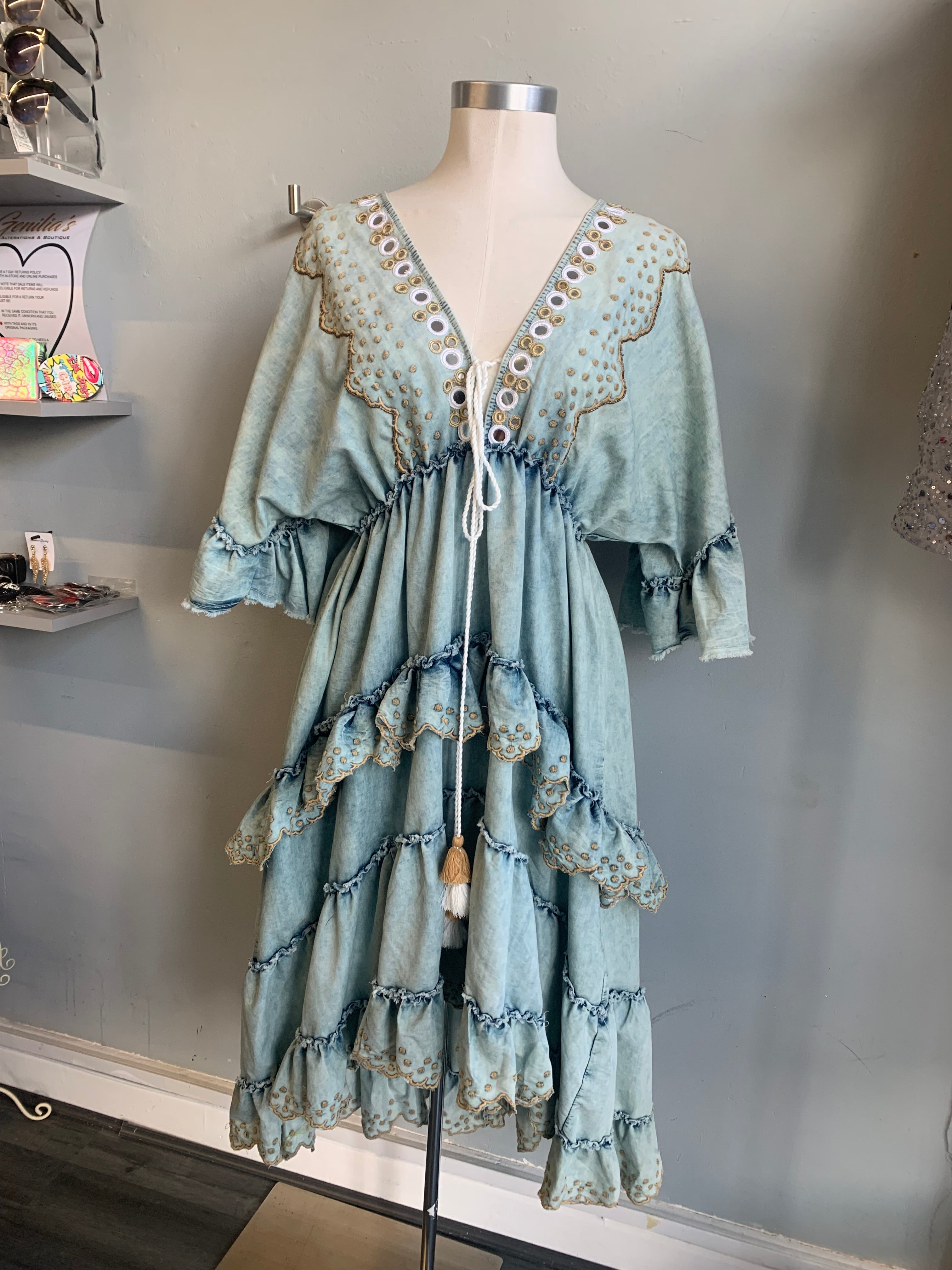 Denim Kaftan dress