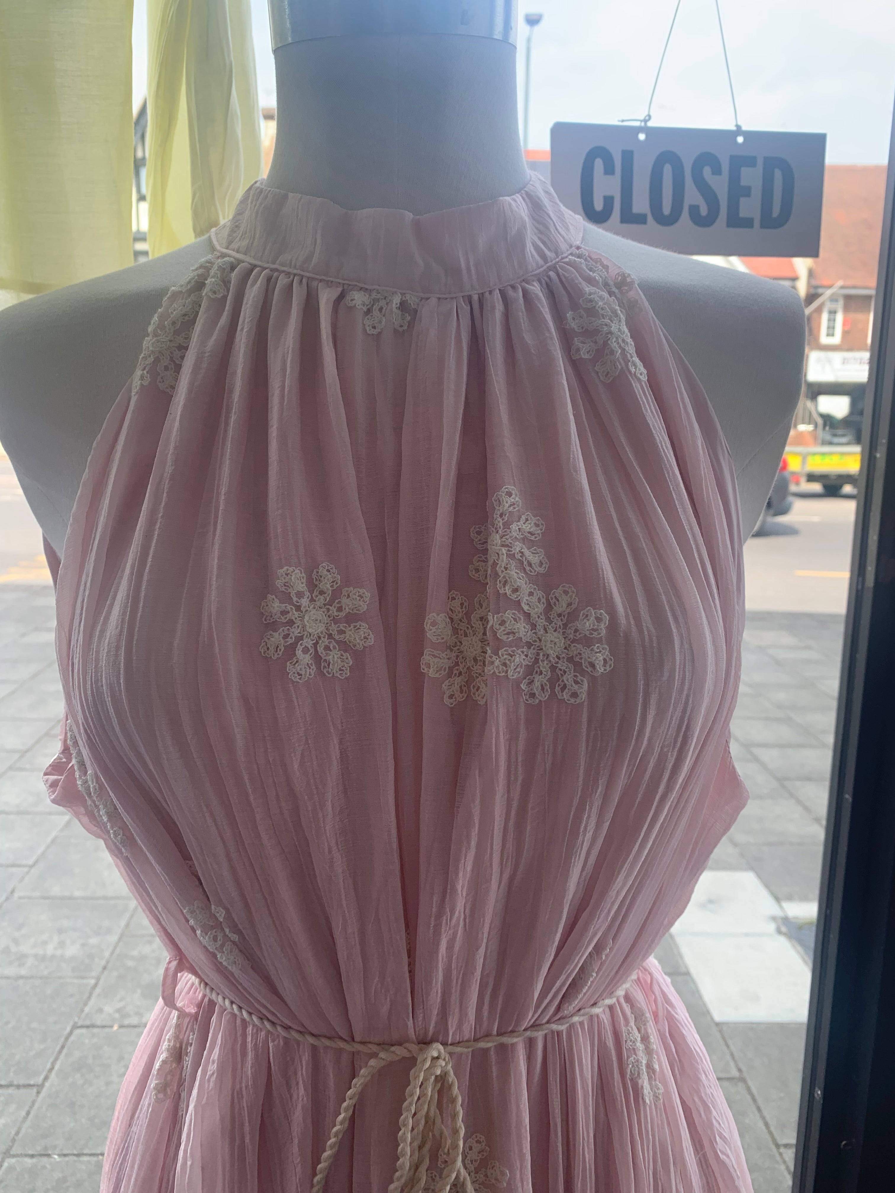 Halter neck flower crochet maxi dress