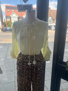 Yellow flower detailed blouse
