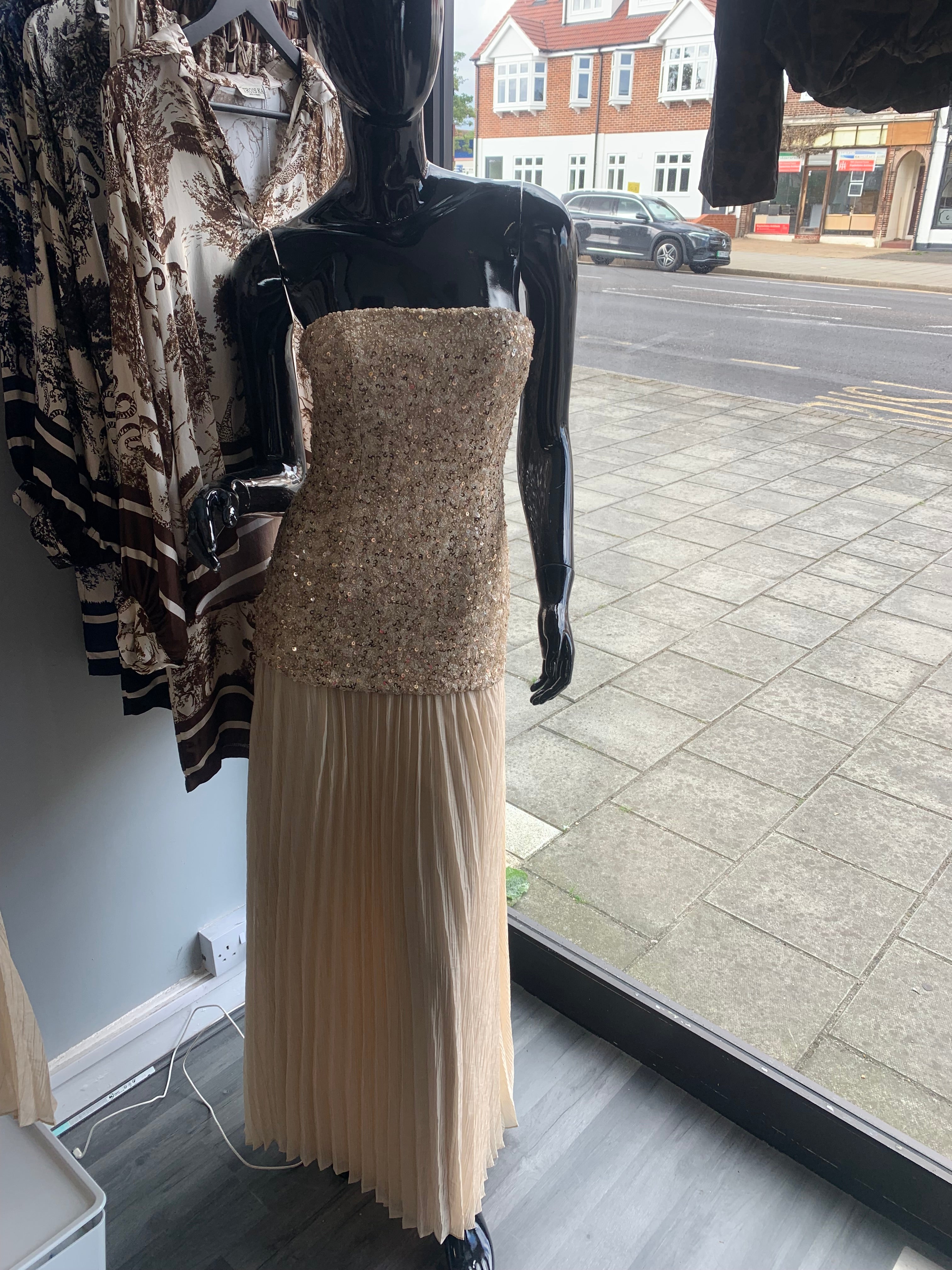 Sequin pleated dress