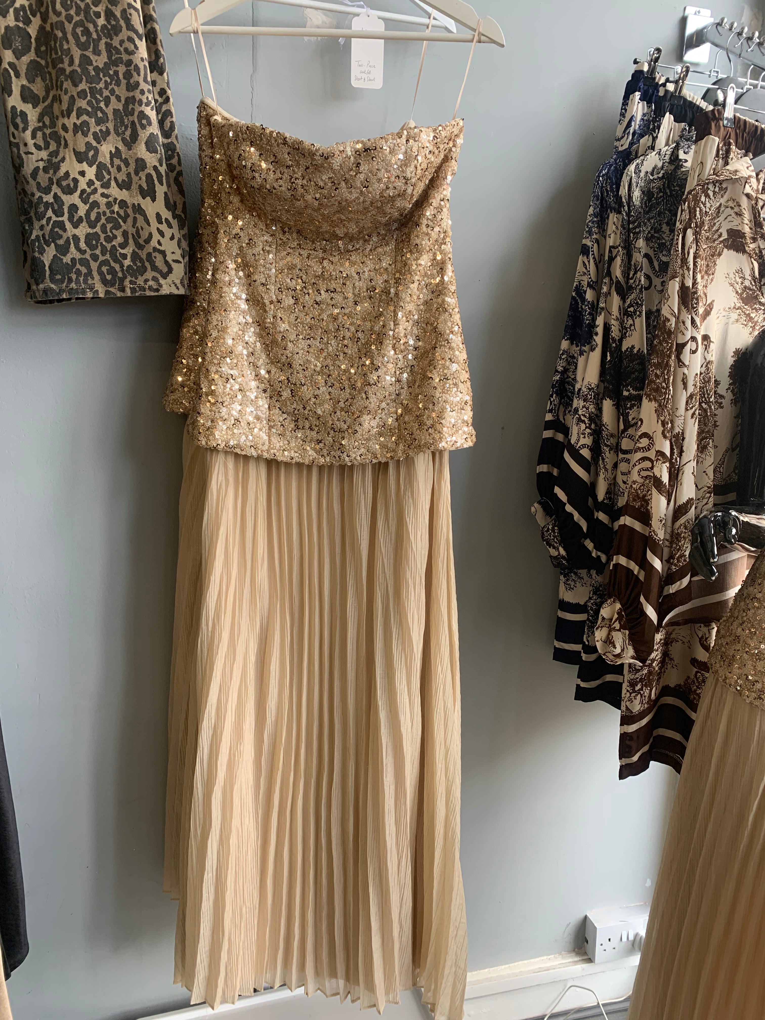Sequin pleated dress