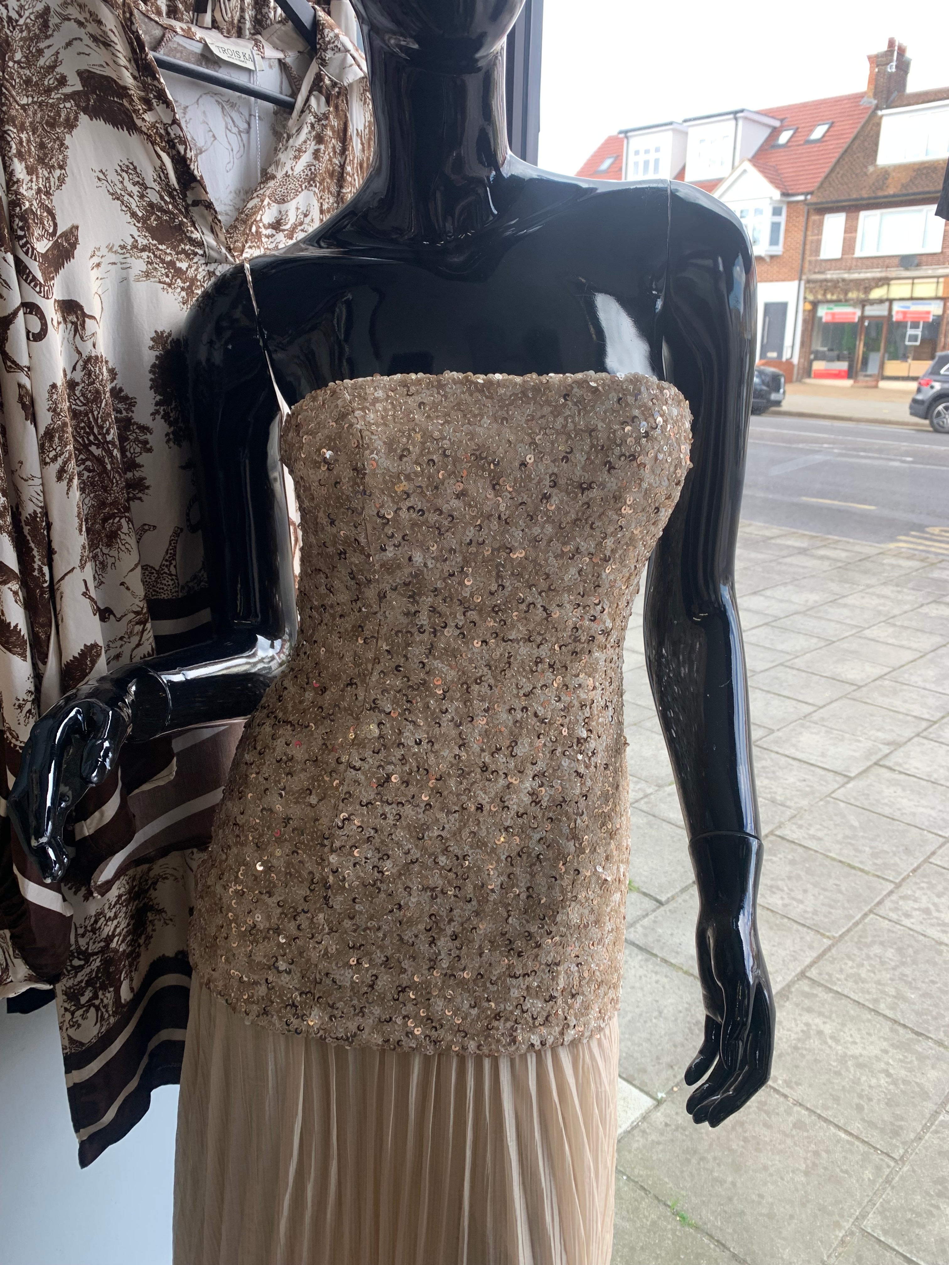Sequin pleated dress