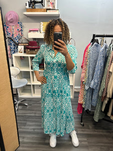 Pomodoro green shirt maxi dress