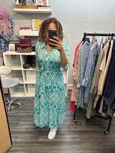 Pomodoro green shirt maxi dress