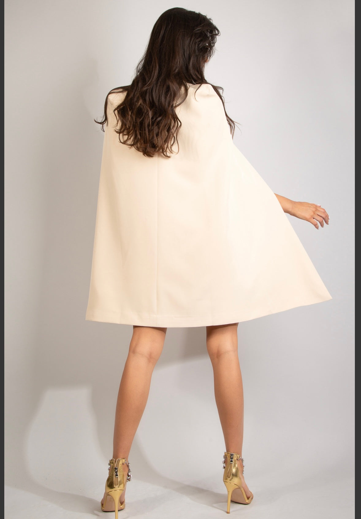 Cape Belted Blazer Dress