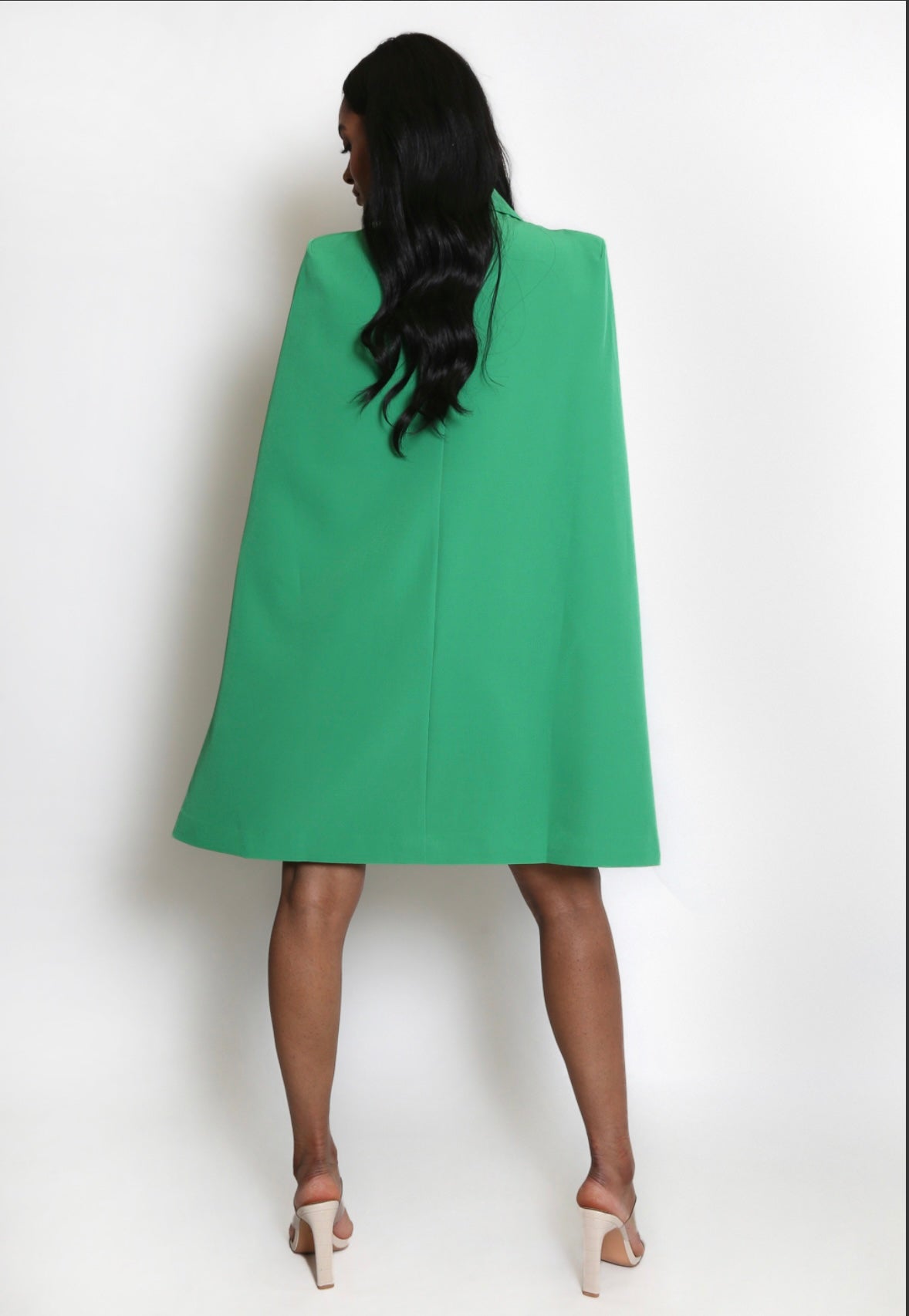 Cape Belted Blazer Dress