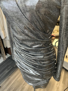 Silver Body-con Ruched Dress