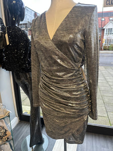 Silver Body-con Ruched Dress