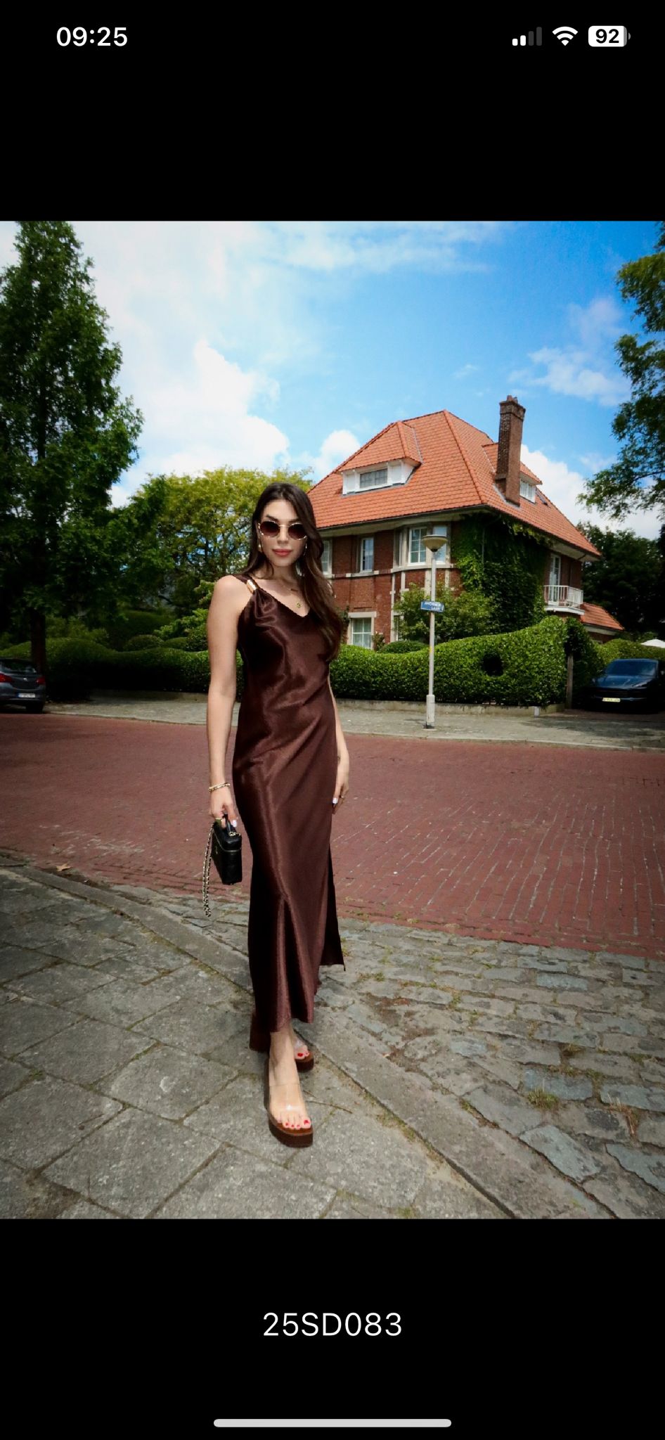 Silky evening long dress
