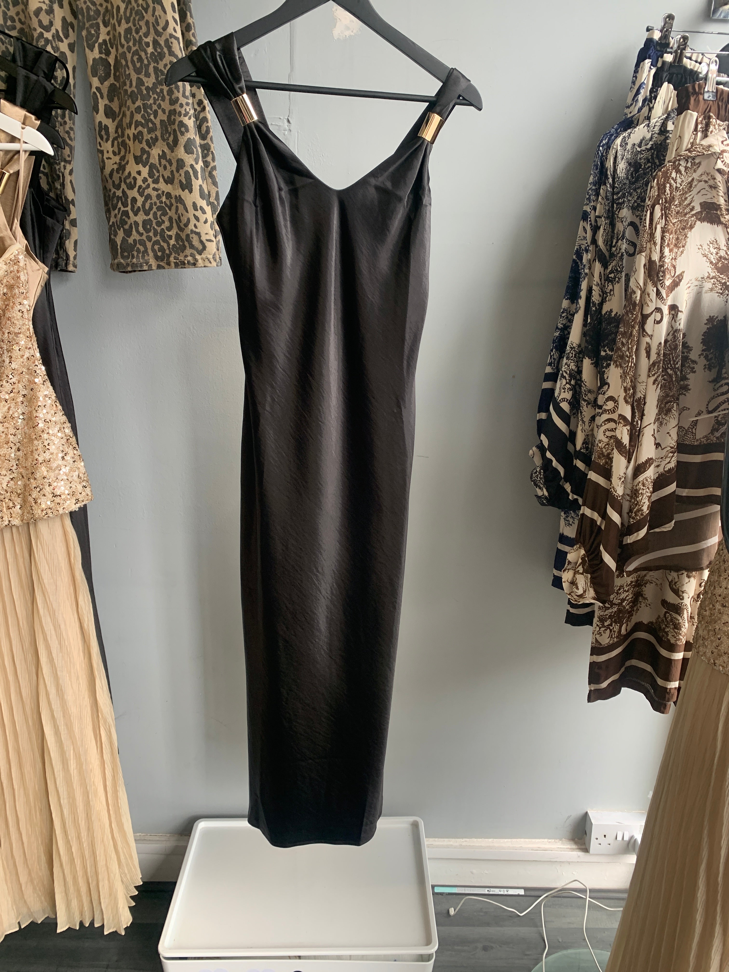 Silky evening long dress