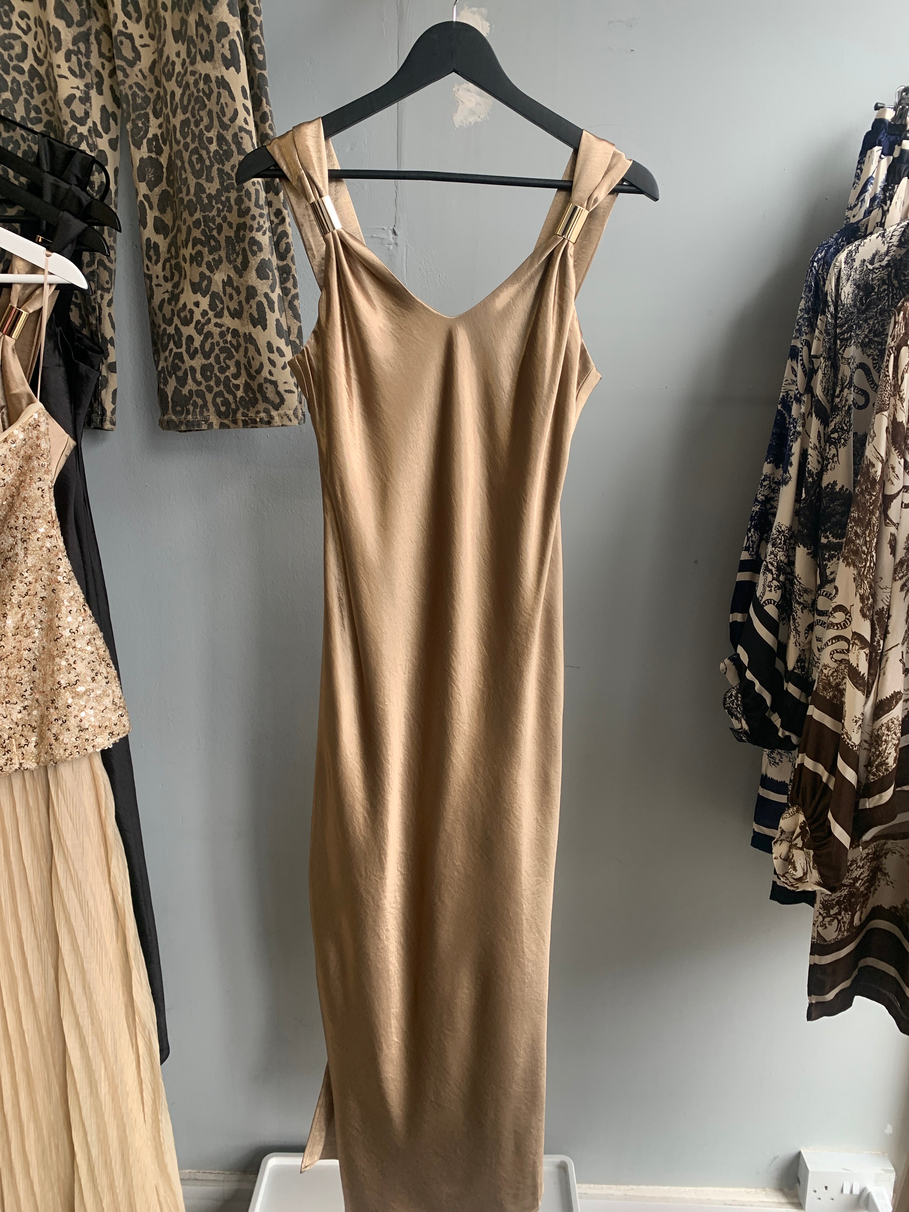Silky evening long dress