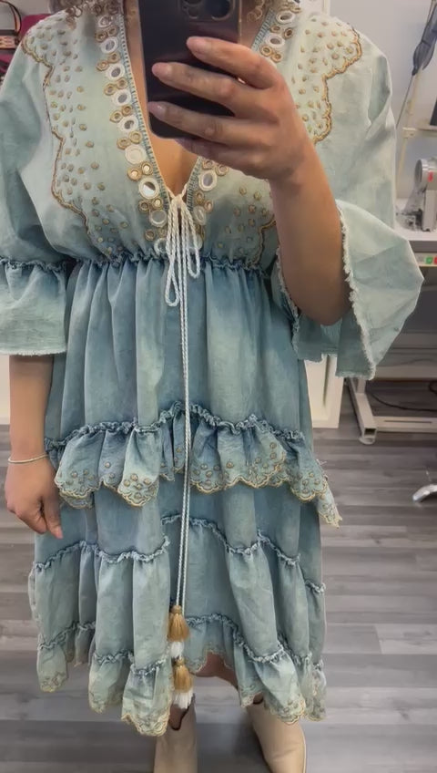 Denim Kaftan dress