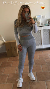 Gym Set Cropped Long Sleeve top & Leggins