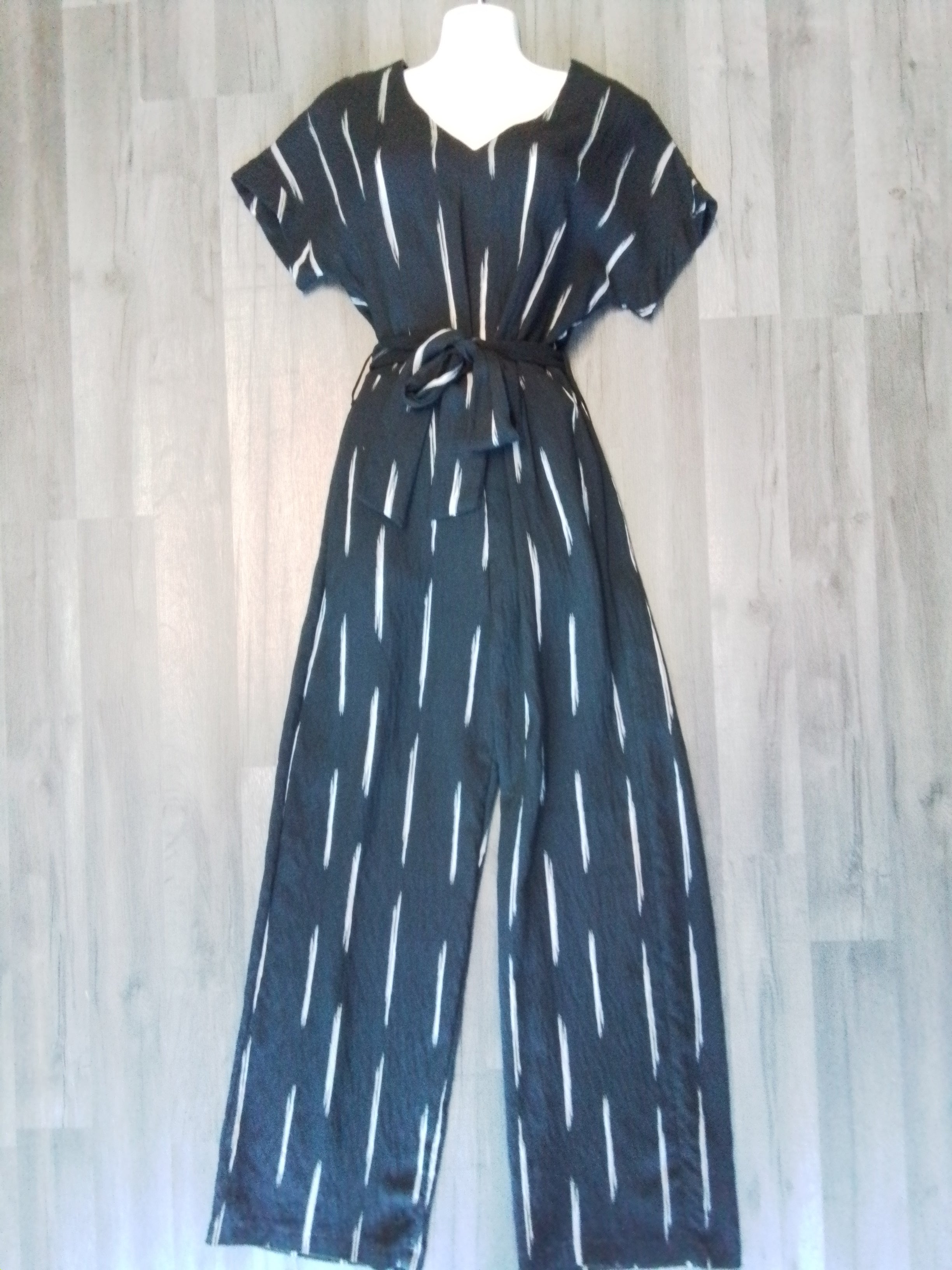 Black and grey patterned jumpsuit