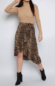 Leopard Midi Wrap Skirt