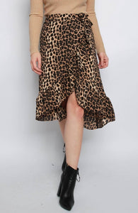 Leopard Midi Wrap Skirt