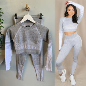 Gym Set Cropped Long Sleeve top & Leggins