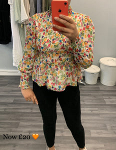 Peplum Floral Top