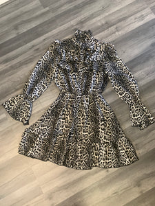 Leopard Print Ruffle Dress