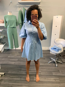 Shirt Puff Sleeve Dress