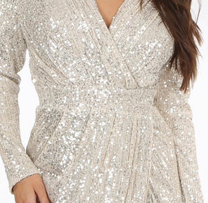 Wrap Up Sequin Midi Dress