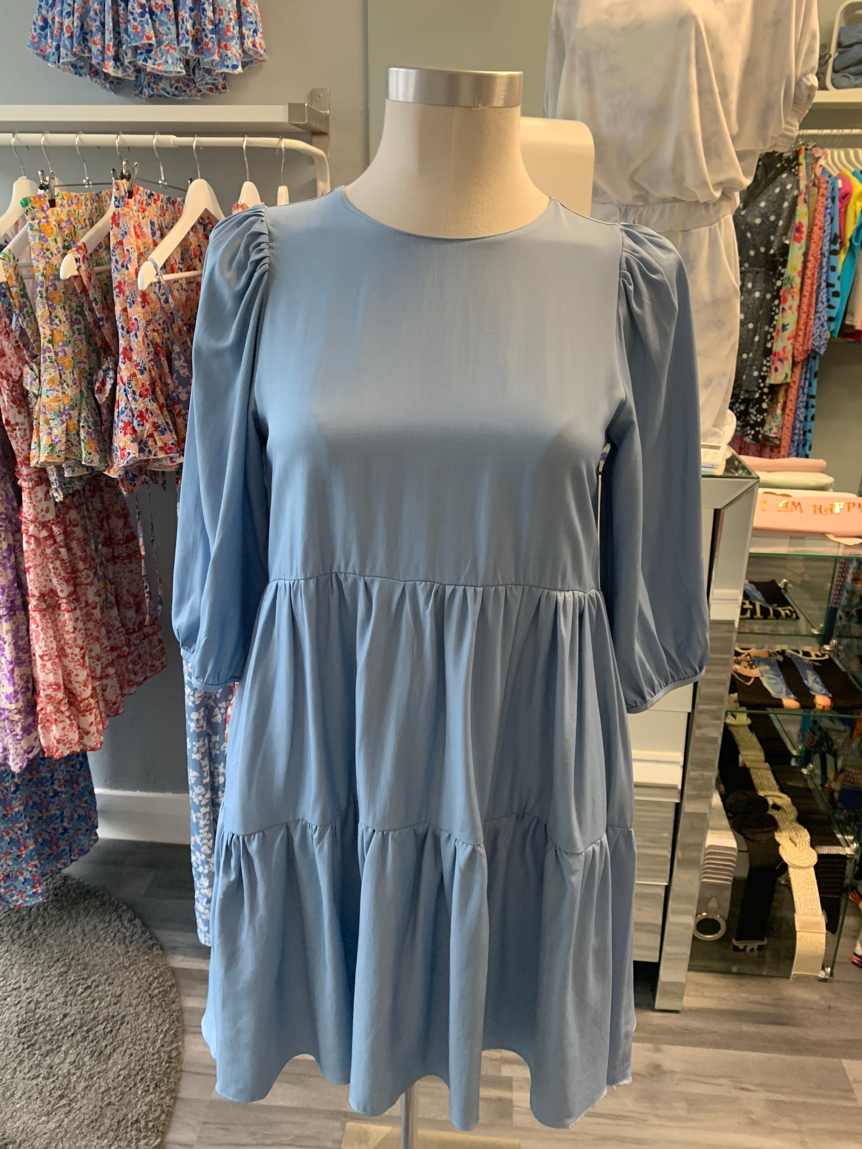 S/S Blue Smock Dress